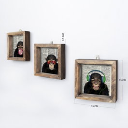 Wallity Cuadro Decorativo Enmarcado en MDF (3 Piezas) Multicolor